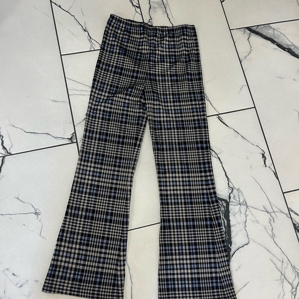 Iz Byer Kids Plaid Leggings - Black and White